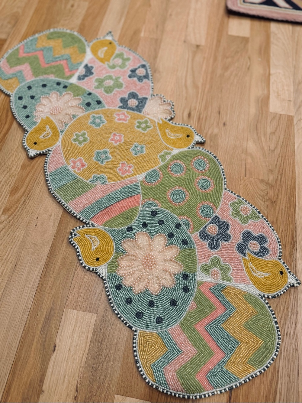Nicole Miller Home beaded centerpiece 14X36”